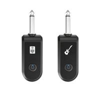 Akfldms 2.4G Wireless Instrument Pickup Rechargeable Transmitter Receiver for 6.35mm Audio Interface Electric Instruments Black