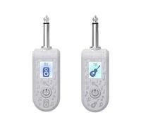 Akfldms 2.4G Wireless Instrument Pickup Rechargeable Transmitter Receiver for 6.35mm Audio Interface Electric Instruments White