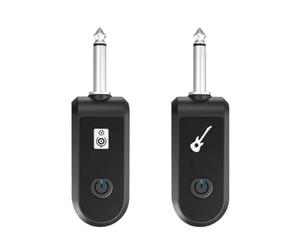 Akfldms 2.4G Wireless Instrument Pickup Rechargeable Transmitter Receiver for 6.35mm Audio Interface Electric Instruments Black