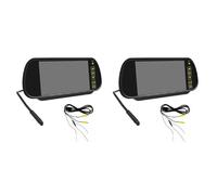 Akfldms 2 Set 7 Inch Car LCD Mirror Monitor Parking Screen 2 AV Input Auto Display Assist for Rear View Reversing Camera