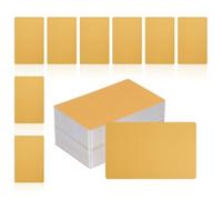 Akfldms 200Pcs Metal Business Card Blanks,1/64 INCH Thick 3.4x2 inch Aluminum -Engraving Materials Cards Dark Gold