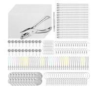 Akfldms 202Pcs Shrink Plastic Sheets Kit, Keychains Accessories, Earring Hooks,Tweezers,Lobster Clasp Cord for Handmade Crafting