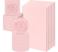 Akfldms 21 Pcs Rubber Stamp Carving Blocks Linoleum Blocks 4"X6" and 2"X2" Round Square Rectangle Block Carving Kit for DIY A