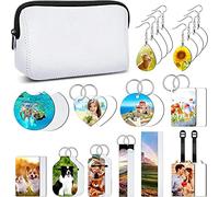 Akfldms 29PCS Sublimation Blanks, Sublimation Blanks Products Set, Sublimation Makeup Bag,for Sublimation Printing Crafts