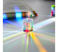 Akfldms 2pcs 1.2 Inch Optical RGB Dispersion Prism X-Cube for Physics Teach Rainbow Prism Crystal Cube Prism Photography Props