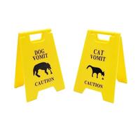 Akfldms 2Pcs Dog Cat Vomit Caution Sign Plastic Outdoor Garden Yard Lawn Pet Cat Vomit Warning Sign Bathroom Decoration