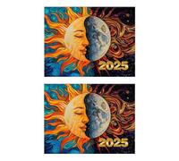 Akfldms 2pcs Sun and Moon Calendar in 2025 Planning Calendar Calendar Sun and Moon Daily Monthly Schedule Planner Calendar
