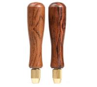 Akfldms 2pcs Wood File Handle Wooden Handles with Brass Collet Chuck for Small Files with A Diameter of 2.7MM-3MM,3.5-3.8MM