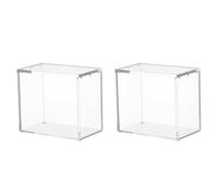 Akfldms 2X Acrylic Case Protector Clear Acrylic Storage with Lid Magnetic Closure Top Loading for Collectibles and Figure Card