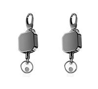 Akfldms 2X Heavy Duty Metal Retractable Carabiner Keychain Belt Badge Reels Clip 28.3Inch Reinforced Steel Wire Cord