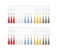 Akfldms 30 PCS Rectangle Acrylic Bookmark Blank Clear DIY Unfinished Book Markers with Colorful Tassels Ornaments Crafts Decors
