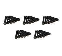 Akfldms 30Pcs Black Ebony Shell Guitar Bridge Bone Pins Set with Green Abalone Dot for Acoustic Guitar Accessories