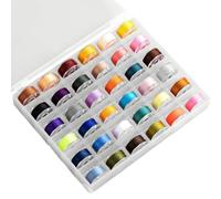 Akfldms 36pcs Sewing Threads and Bobbins,Colors Sewing Thread Set with Storage Plastic Box Home Sewing Machine Polyester