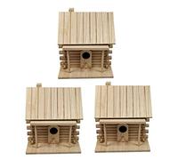 Akfldms 3X Bird House Wall-Mounted Wooden Nest Dox Nest House Bird House Bird Box Wooden Box Cage Decoration Garden Ornament