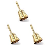Akfldms 3X Super Loud Hand Barking Bell, Solid Brass Dinner Bell Service Bell Pet Training Bell Jingle Bell, Gold