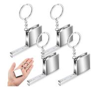 Akfldms 4-Piece Metal Keychain Tape Measure, Maximum Size is 51.97 Inch/4 Feet Small Retractable Tape Measure Keychain