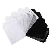 Akfldms 40 Pieces Aquarium Filter Bags Media Mesh Filter Bags with Zipper for Charcoal Pelletized Remove, White and Black