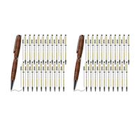 Akfldms 40pcs 7mm Slim Pen Set with Refills Wood Rotary Pen Kit Lathe Turning Supplies for DIY Copper Friends Teacher Student C