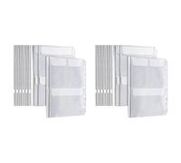 Akfldms 40Pcs A5 6 Ring Binder Pockets 3 Types Envelope,Zipper Closurek Bill Pouch for Organizer Clipbook