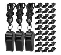 Akfldms 48 Pcs Whistle with Lanyard Plastic Sports Loud Referee Whistle for Emergency Teachers Training