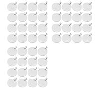 Akfldms 48Pcs Metal Stamping Blanks, 30mm Round Stamping Name Tags Blanks Metal Plate with Hole, Dog Tags Silver