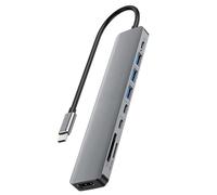 Akfldms 4K -Compatible, 100W PD, USB 3.0, SD/TF Card Reader- 9 in 1 USB-C Hub Docking Station for Connecting Multiple Devices