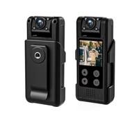 Akfldms 4K Video Recording WIFI Body Camera Outdoor Night Vision with180° Rotatable Lens Mini Camcorder Camera