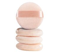 Akfldms 4Pcs Loose Powder Puff Pad Cosmetic Sponges Velour Makeup Applicator Washable Foundation Puff for Powder with Case