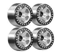 Akfldms 4pcs Metal 1.9inch Beadlock Wheel Rim Wheel Hub for 1/10 RC Crawler Car SCX10 Pro Capra TRX4/ D90 C