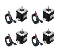 Akfldms 4Pcs Nema 17 Stepper Motor 48mm Nema17 Motor 42Bygh 2A 4-Lead (17Hs8401) Motor 1M Cable for 3D Printer Cnc Motor