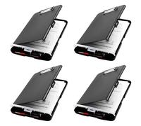 Akfldms 4X Clip Board Organizer Clipboards with Storage Nursing Clipboard Foldable File Folder Plastic Clipboard (Black)