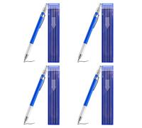 Akfldms 4X Welders Pencil with 48x Round Silver Refills, Metal Marker Pen Metal Carbide Scriber Mechanical Pencils