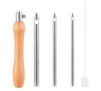 Akfldms 5 Pcs Punch Needle Tool, Punch Needle Kit Metal Punch Needle Punch Needle Threader Punch Needle Set 2.5/3.5/5mm