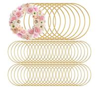 Akfldms 50 Pcs 3 Inch Floral Macrame Hoops Metal Rings for Crafts DIY Dream Catcher Supplies