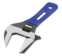 Akfldms 6-Inch Stubby Adjustable Wrench, 1.42-Inch Extra Wide Jaw Opening Wrench with Metric Scale,Carbon Steel Deep Jaw Wrench