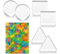 Akfldms 6 Pack Monoprinting Print Plates 3 Inch Small Gel Printing Plates for Press-Art for Card Making Scrapbooking Arts Crafts