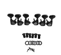 Akfldms 6 Pcs Small Fish-Tail Button Sealed-Gear String Tuning Pegs Tuners Machine Heads for Acoustic Electric Guitar Black