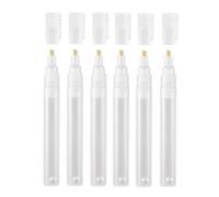 Akfldms 6Pcs Empty Fillable Blank Paint Touch Up Pen Markers,Round Tilted-Head Paint Marker Pens for Art Painting Crafts Kit 6mm