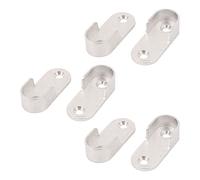 Akfldms 6X Oval Wardrobe Hanging Rail Rod End Bracket Support Silver Tone
