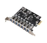 Akfldms 7 Port USB 3.2 GEN1 5Gbps PCIE PCI-Express X1 PCI-E Expansion Card USB3.0 HUB Adapter Add on Cards for Desktop PC