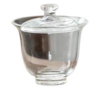 Akfldms 80ML Transparent High Borosilicate Glass Tea Cover Bowl Tea Cup and Lid Heat Small Teacup Tea Set Acces
