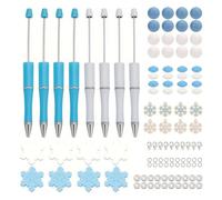 Akfldms 8Set Beadable Pens Plastic Bead Pens Winter Bulk Ballpoint DIY Crafting Pens Making Kit for Students Teens School