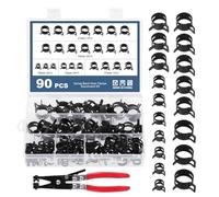 Akfldms 91Pcs Spring Band Hose Clip Assortment Kit with Pliers for Silicone Vacuum and Air Pipes Clamping