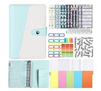 Akfldms A6 Binder Notebook,6Hole Loose Leaf Notebook Ring Binder Binder with 10 Binder Covers Budget Sheets for Travel Journal A