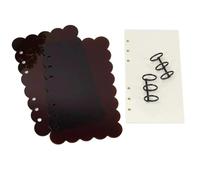 Akfldms A6 for DIY Journal Planner and Stationery Binder Cover in Pink Black Petal Design Acrylic A