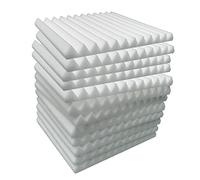 Akfldms Acoustic Foam Panels 12 Pcs, Soundproof Wall Panels 30x30x5cm, High Density Sound Absorbing Panel for Walls White