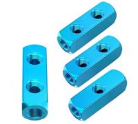 Akfldms Air Compressor Manifold 4Pcs Aluminum, 2-Way 5-Port Distribution Block Splitter Featuring 1/4" Outlet Ports
