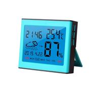 Akfldms Alarm Clock Hygrometer Indoor Weather Station for Humidity Range 10-99 for Home Decorations Blue-Green