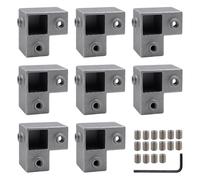 Akfldms Aluminum Alloy Tee Chain End Railing Clamps 8 PCS 1"/25 mm Square Tube Connector, 3-Way Pipe Fitting Side Outlet Elbow