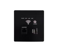 Akfldms AP300Mbps Wireless AP Router USB Socket Wall Charger WIFI USB Charging Socket Panel WiFi Embedded Socket Black